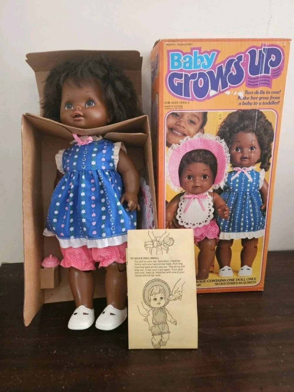 Vintage Baby Grows Up 1978 Doll African American No. 2970 With Box. Mattel WORKS